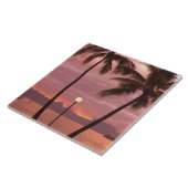 Sunset over Moorea van Sofitel Maeva Beach Tegeltje (Zijkant)