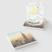 Sunset Over New York Stenen Onderzetter (Zijkant)