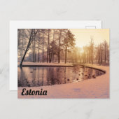 Sunset over park met een klein vorstmeer briefkaart (Voorkant / Achterkant)