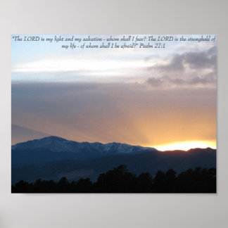 Sunset over Pike's piek - Psalm 27:1 Poster