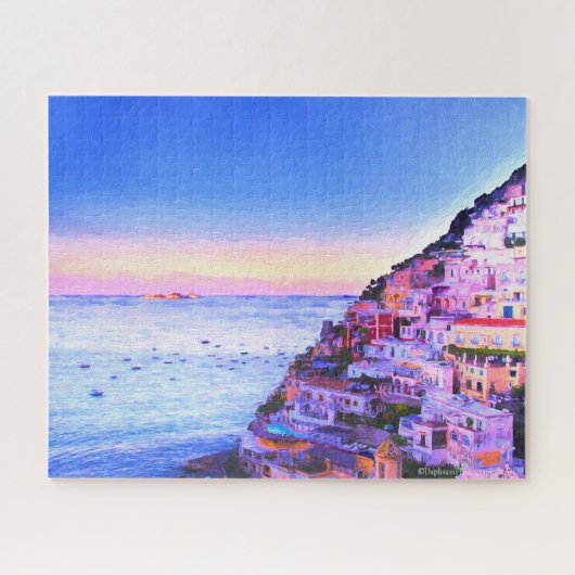 Sunset Over Positano, Italië Legpuzzel (Horizontaal)