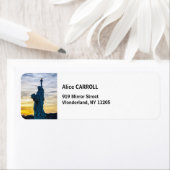 Sunset over Replica van het Vrijheidsbeeld in Pari Etiket (Insitu)