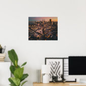 Sunset Over San Francisco Financial District Poster (Thuiskantoor)