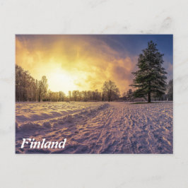 Sunset over sneeuwwinterpark briefkaart