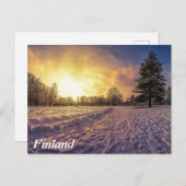 Sunset over sneeuwwinterpark briefkaart (Voorkant / Achterkant)