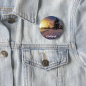 Sunset over sneeuwwinterpark ronde button 5,7 cm (In situ)