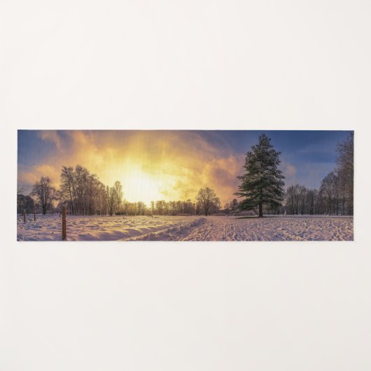 Sunset over sneeuwwinterpark yogamat (Voorkant (horizontaal))