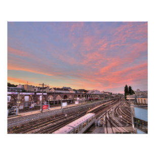 Sunset Over Spittelau, Wenen, Oostenrijk Perfect Poster