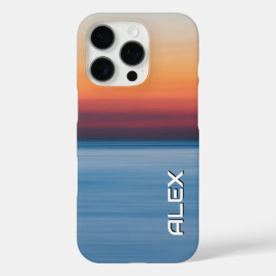 Sunset Over Still Ocean – Dark Zee en Red Sky iPhone 16 Pro Hoesje