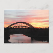 Sunset over Sunderland Wearmouth Bridge Briefkaart (Achterkant)