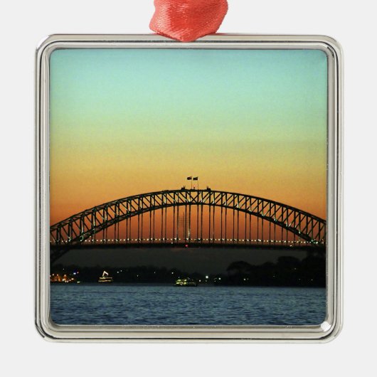 Sunset over Sydney Harbor Bridge, Australië Metalen Ornament (Voorkant)