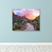 Sunset Over the Watchman Canvas Afdruk (Insitu (Houten vloer))