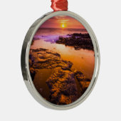 Sunset-over-tidepools, Hawaii Metalen Ornament (Rechts)