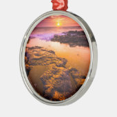 Sunset-over-tidepools, Hawaii Metalen Ornament (Links)