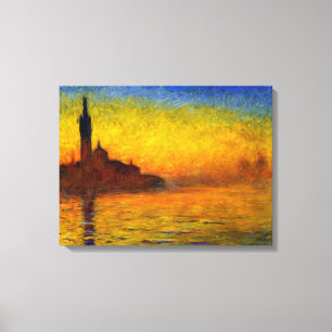 Sunset over Venice door Claude Monet Canvas Print