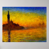 Sunset over Venice door Claude Monet Print (Voorkant)