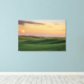 Sunset over Wheat Fields | Staat Washington Canvas Afdruk (Insitu (Houten vloer))