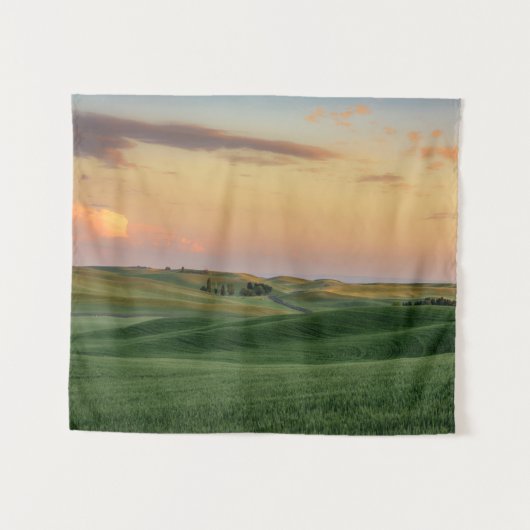 Sunset over Wheat Fields | Staat Washington Wandkleed (Voorkant (horizontaal))