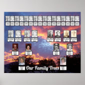 Sunset Paars Gold Photo Two Family Trees Poster (Voorkant)