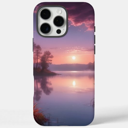 Sunset Paarse Lake Landschap Drie Case-Mate iPhone Case (Achterkant)