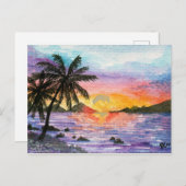 Sunset Palm Beach Briefkaart (Voorkant / Achterkant)