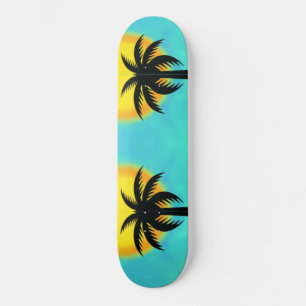 SUNSET PALM TREE BLUE SKATEBOARD
