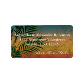Sunset Palm Tree Branch Adresetiketten Etiket (Voorkant)