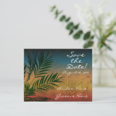 Sunset Palm Tree Branch De datum opslaan Kaart (Staand voorkant)