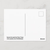 Sunset, Palm Trees en het Beach Briefkaart (Achterkant)