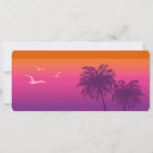 Sunset Palm Trees Faux Boarding Pass Sla de datum  Kaart (Achterkant)