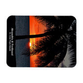 Sunset Palm Trees Ocean Beach personaliseren Magneet (Horizontaal)