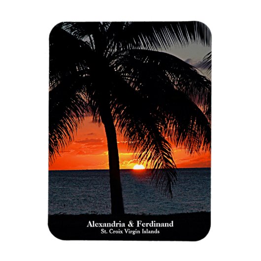 Sunset Palm Trees Ocean Beach personaliseren Magneet (Verticaal)