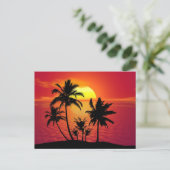 Sunset Palm Trees Silhouette-16514 Briefkaart (Staand voorkant)