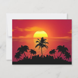 Sunset Palm Trees Silhouette-16514 Briefkaart