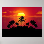 Sunset Palm Trees Silhouette-16514 Poster (Voorkant)