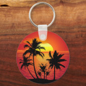 Sunset Palm Trees Silhouette-16514 Sleutelhanger (Voorkant)