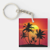 Sunset Palm Trees Silhouette-16514 Sleutelhanger (voorkant)