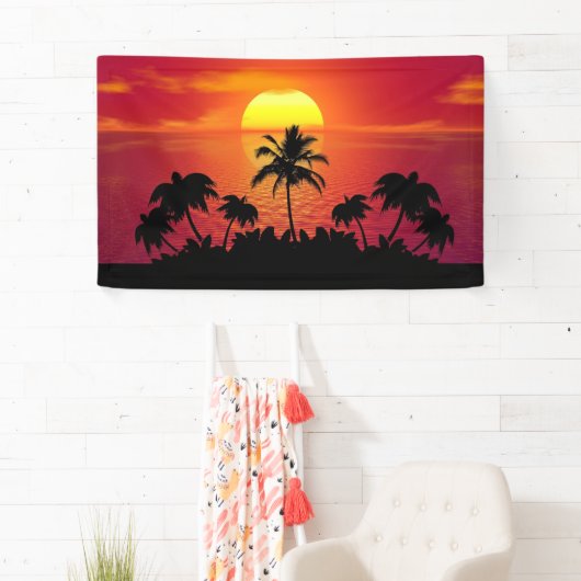 Sunset Palm Trees Silhouette-16514 Spandoek (Insitu)