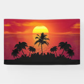 Sunset Palm Trees Silhouette-16514 Spandoek (Horizontaal)