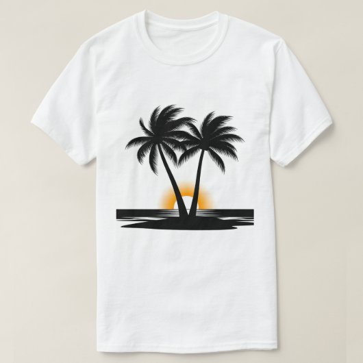Sunset Palm Trees | Tropical Beach T-Shirt (Design devant)