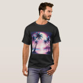 Sunset palmbomen esthetisch t-shirt (Voorkant volledig)
