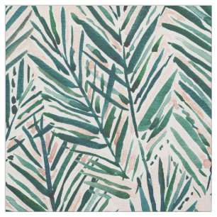 SUNSET PALMS Blush Tropische afdrukken Stof
