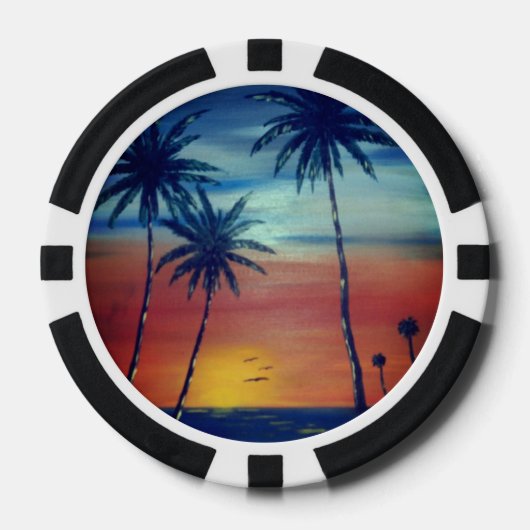 Sunset Palms Poker Chips (Voorkant)