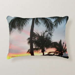 Sunset Palms Tropical Landscape Photography Accent Kussen