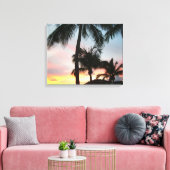 Sunset Palms Tropical Landscape Photography Canvas Afdruk (Insitu (Woonkamer))