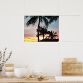 Sunset Palms Tropical Landscape Photography Poster (Keuken)