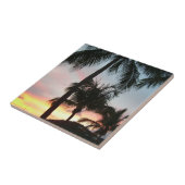 Sunset Palms Tropical Landscape Photography Tegeltje (Zijkant)