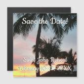 Sunset Palms Tropical Landscape Save the Date (Voorkant / Achterkant)