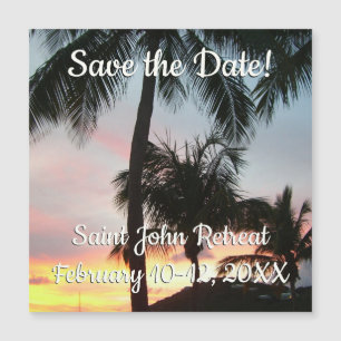 Sunset Palms Tropical Landscape Save the Date