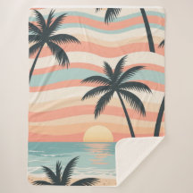 Sunset Palms – Tropische Zonsondergang Gordijn